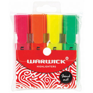 Warwick Highlighter Slimline Assorted 5 Pack