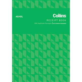 Collins Cash Receipt A5 4DL 100 Leaf - No Carbon