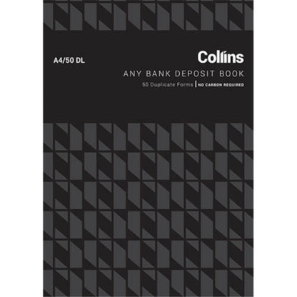 Collins Deposit Book Any Bank A4/50DL - No Carbon