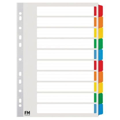 FM Indices A4 10 Tab Colour Reinforced