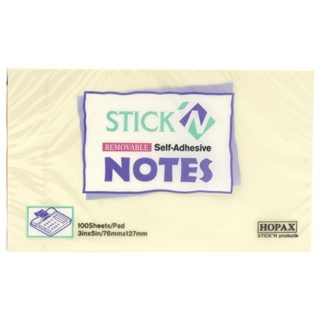 Stick'N Note Yellow 76X 127mm 100 Sheet