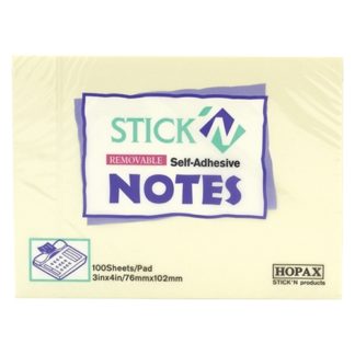 Stick'N Note Yellow 76X101mm 100 Sheet