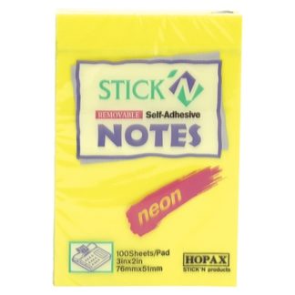 Stick'N Note 76X76mm 100 Sheet Neon Lemon