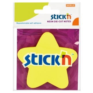 Stick'N Die Cut Notes Star 70X70mm 50 Sheets