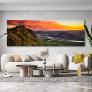 Te Mata Peak Dawn Framed Canvas Art 60"x20"