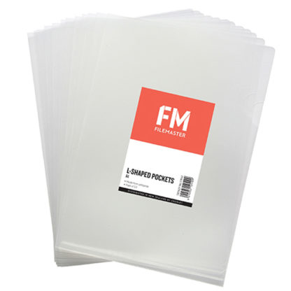 FM Pocket L Shape Clear A4 Clear 12Pk