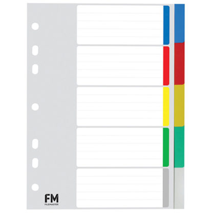 FM Indices A5 5 Tab Polyprop Coloured