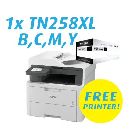 Purchase 1x Set InkPost for Brother TN258XL & get Brother DCP-L3560CDW Colour Laser Printer for $100