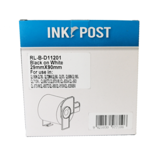 InkPost for Brother DK11201 29mm x 90mm Black on White