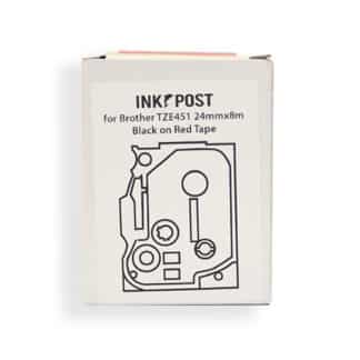 Inkpost for Brother TZE451 24mmx8m Black on Red Tape