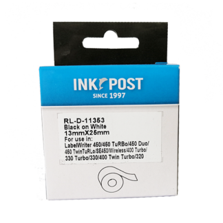 InkPost for Dymo 11352/S0722520 25mm x 54mm Black on white