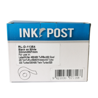 InkPost for Dymo 11354/S0722540 32mm x 57mm Black on white