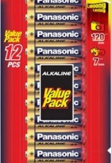 Panasonic Alkaline AA Batteries 12pk