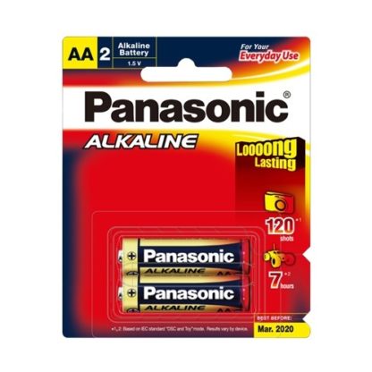 Panasonic Alkaline AA Batteries 2pk