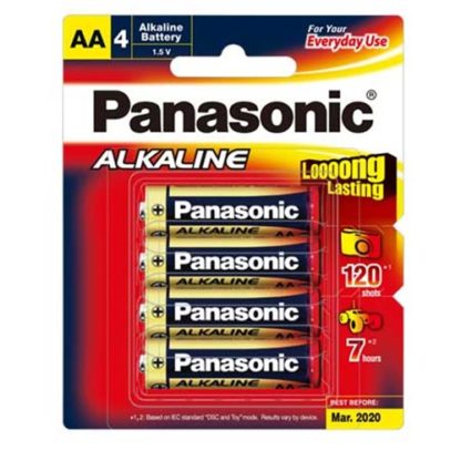 Panasonic Alkaline AA Batteries 4pk