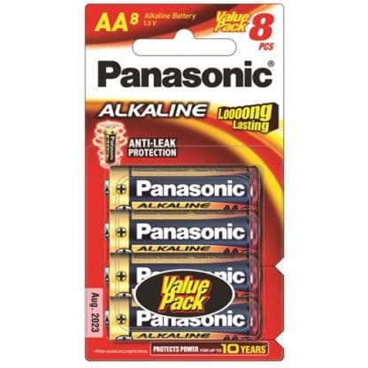 Panasonic Alkaline AA Batteries 8pk