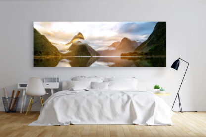 Milford Sound 24x70 Framed Canvas Art 70"x24"