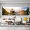 3 Panel Milford Sound Framed Canvas Art - 2m Wide