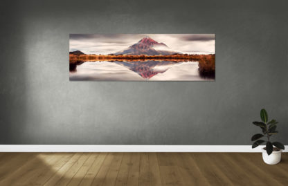 Mt Taranaki Framed Canvas Art 11"x28"