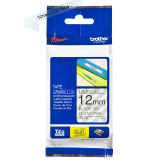 Brother TZE131 12mmx8m Black on Clear Tape