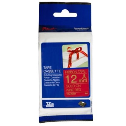 Brother TZERW34 Gold on Red Ribbon Tape 4mx12mm