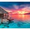 Moorea, the South Pacific Ocean. Framed Canvas Art 32"x23"