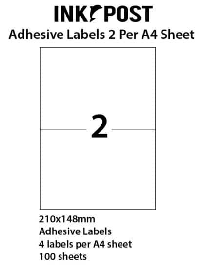 Inkpost Adhesive Label 210mmx148 2UP 100PK