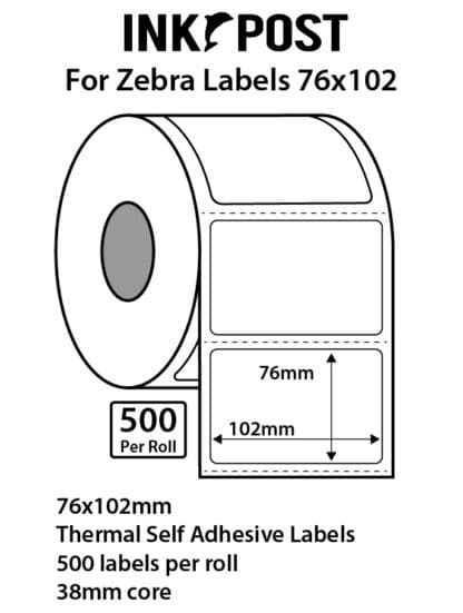 Inkpost for Zebra Thermal Label 102mmx76mm 500PCS