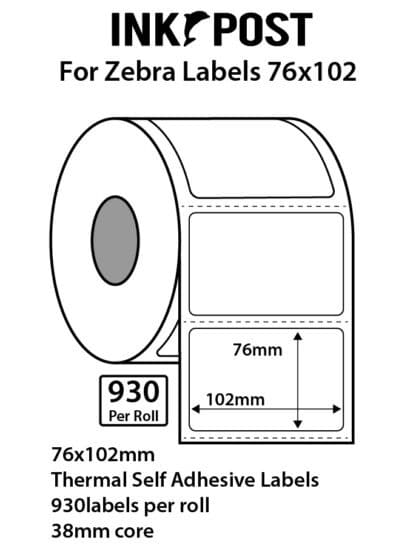 Inkpost for Zebra Thermal Label 102mmx76mm 930PSC
