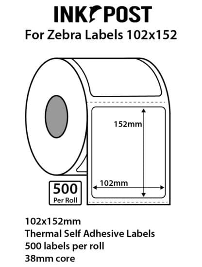 Inkpost for Zebra Thermal Label 102mmx152mm 500PCS