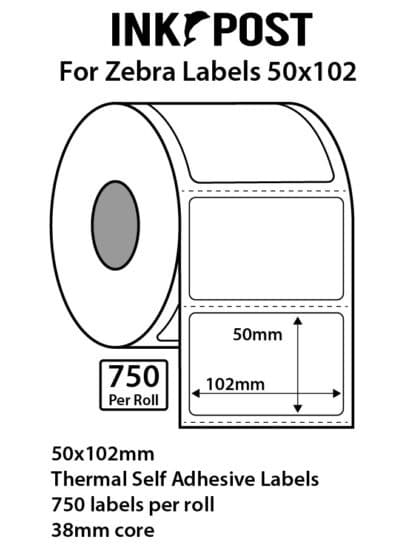 Inkpost for Zebra Thermal Label 102mmx50mm 750PCS