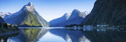Milford sound clear sky Framed Canvas Art 60"x20"