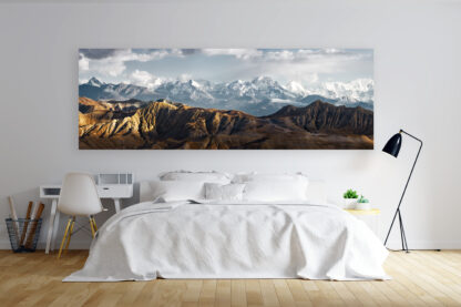 Mountains  Framed Canvas Art 70"x24"