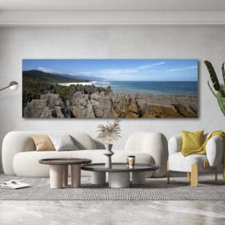 Punakaiki Pancake Rocks Framed Canvas Art 60"x20"