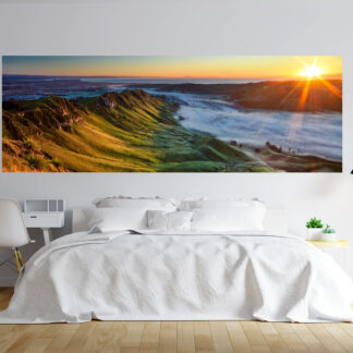 Temata Peak Sunrise Framed Canvas Art 70"x24"